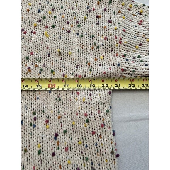 SEVEN 7 FOR ALL MANKIND Pullover Sweater Size Medium Cream Confetti Chunky Knit - Picture 13 of 13